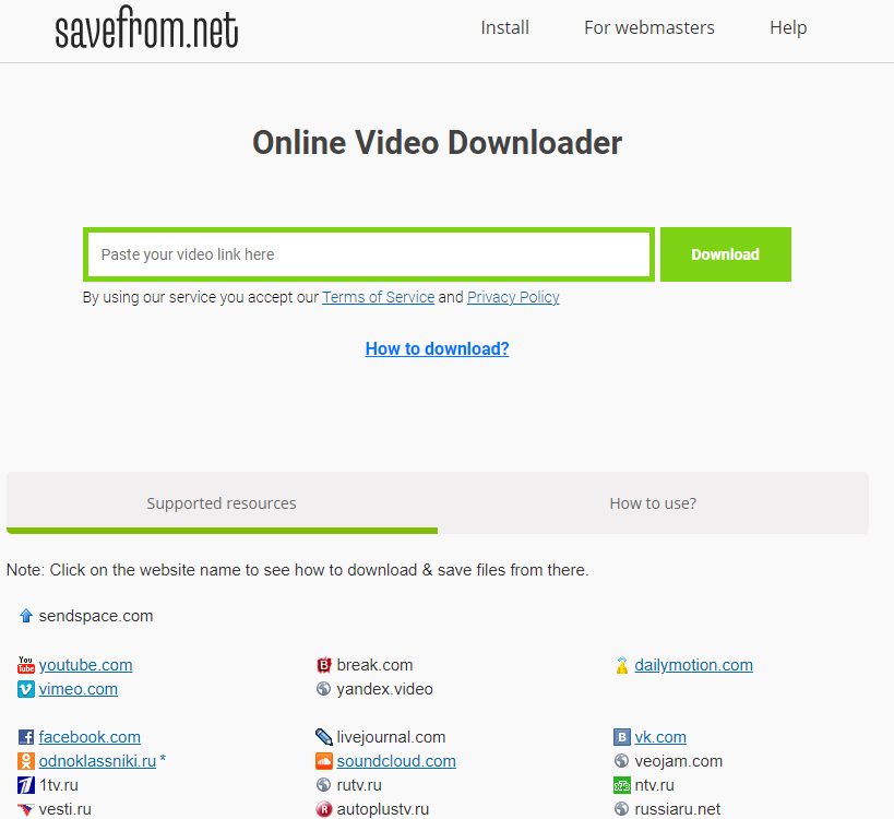 Save youtube videos in mobile with Savefrom - Wiki Tech GO