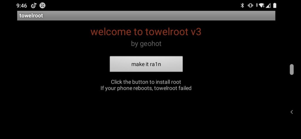 screenshot of Towel Root