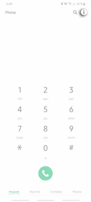 screenshot of a dial pad